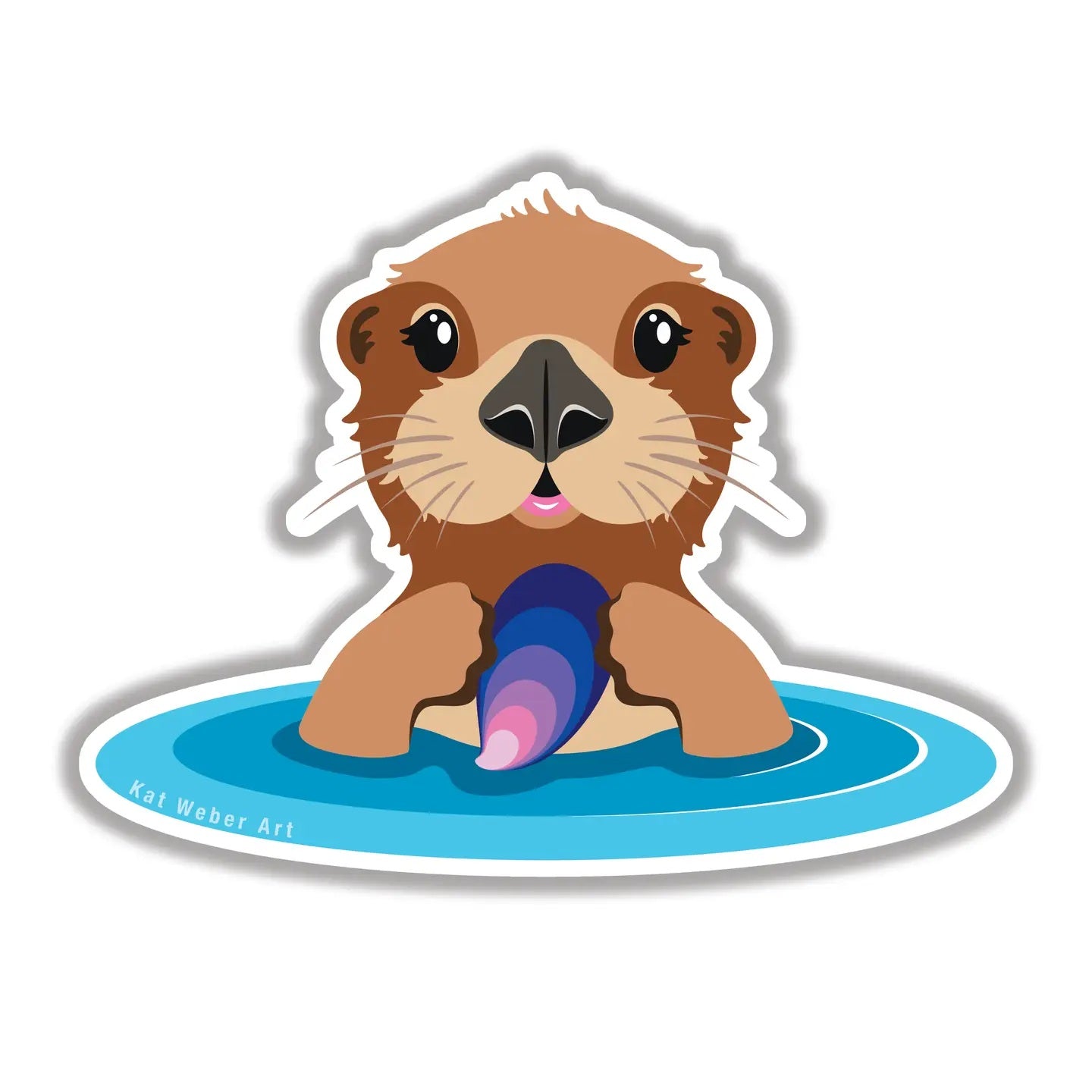 Vinyl Stickers by Kat Weber Art - Sea Otter